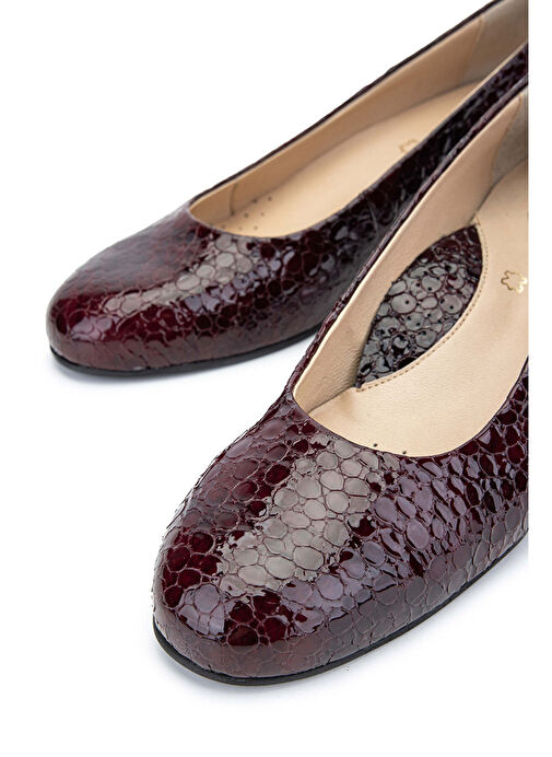 Relax Anatomic Kadın Hakiki Deri Bordo Rugan Comfort Ayakkabı - Görsel 5