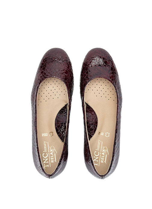 Relax Anatomic Kadın Hakiki Deri Bordo Rugan Comfort Ayakkabı - Görsel 7