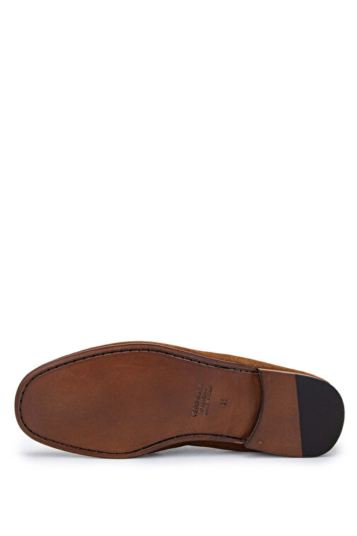 D.LEPORI Erkek Hakiki Deri Tarçın Süet Loafer Ayakkabı - Görsel 4