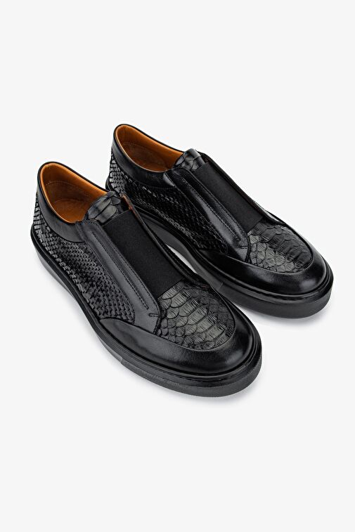 Valmenti Erkek Hakiki Deri Siyah Sneakers & Spor Ayakkabı - Görsel 3