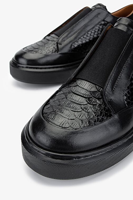 Valmenti Erkek Hakiki Deri Siyah Sneakers & Spor Ayakkabı - Görsel 4