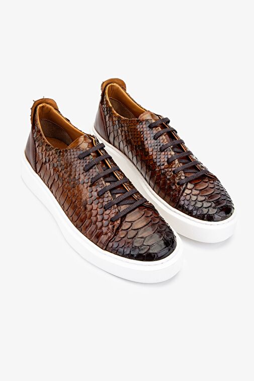 Valmenti Erkek Hakiki Deri Taba Sneakers & Spor Ayakkabı - Görsel 3