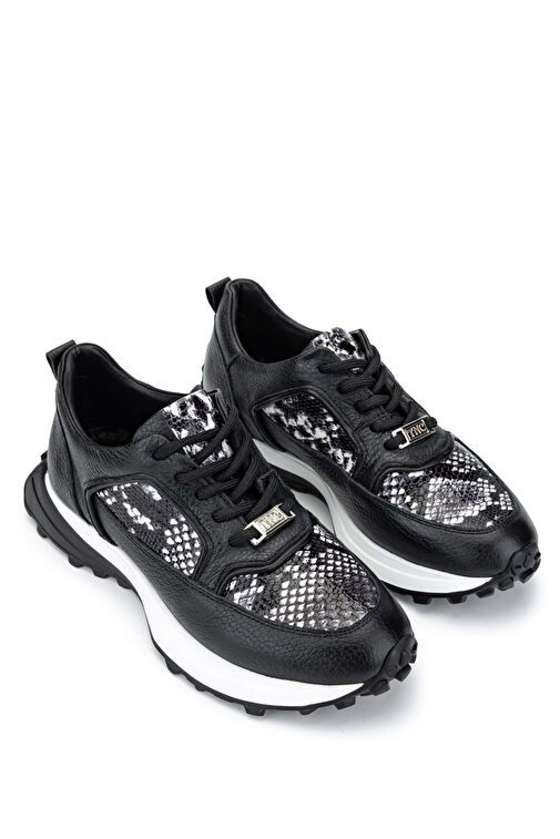 Tamer Tanca Kadın Hakiki Deri Siyah Sneakers & Spor Ayakkabı - Görsel 3