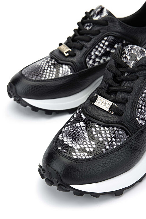 Tamer Tanca Kadın Hakiki Deri Siyah Sneakers & Spor Ayakkabı - Görsel 5