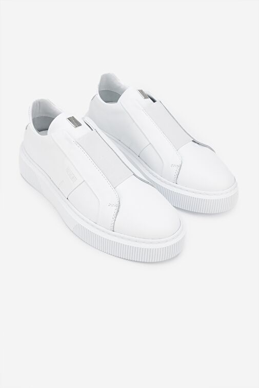 Valmenti Emma Erkek Beyaz Rugan Hakiki Deri Sneakers & Spor Ayakkabı - Görsel 3