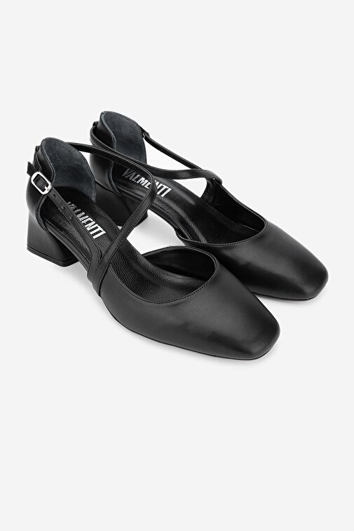 Valmenti Terza Kadın Siyah Cilt Hakiki Deri Topuklu Ayakkabı - Görsel 3