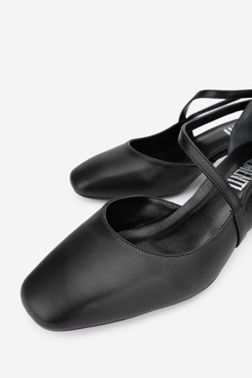 Valmenti Terza Kadın Siyah Cilt Hakiki Deri Topuklu Ayakkabı - Görsel 4