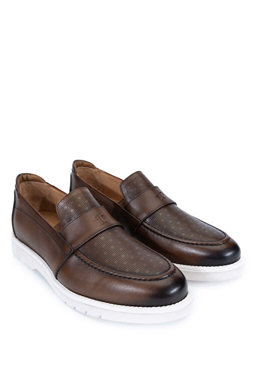 Tamer Tanca Erkek Hakiki Deri Taba Loafer Ayakkabı - Görsel 3