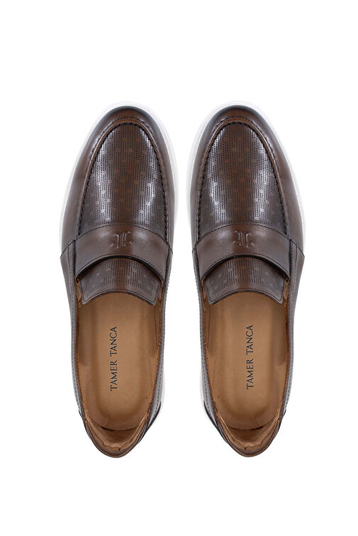 Tamer Tanca Erkek Hakiki Deri Taba Loafer Ayakkabı - Görsel 6