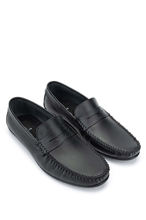 Tamer Tanca Erkek Hakiki Deri Siyah Loafer Ayakkabı - Görsel 3