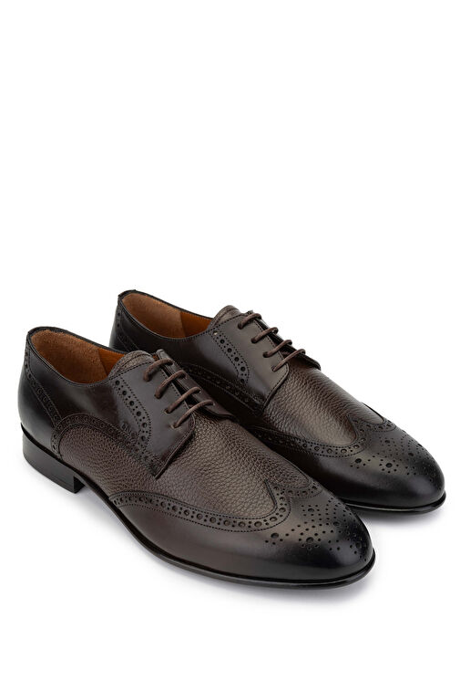 Tamer Tanca Erkek Hakiki Deri Kahverengi Klasik Ayakkabı - Görsel 3