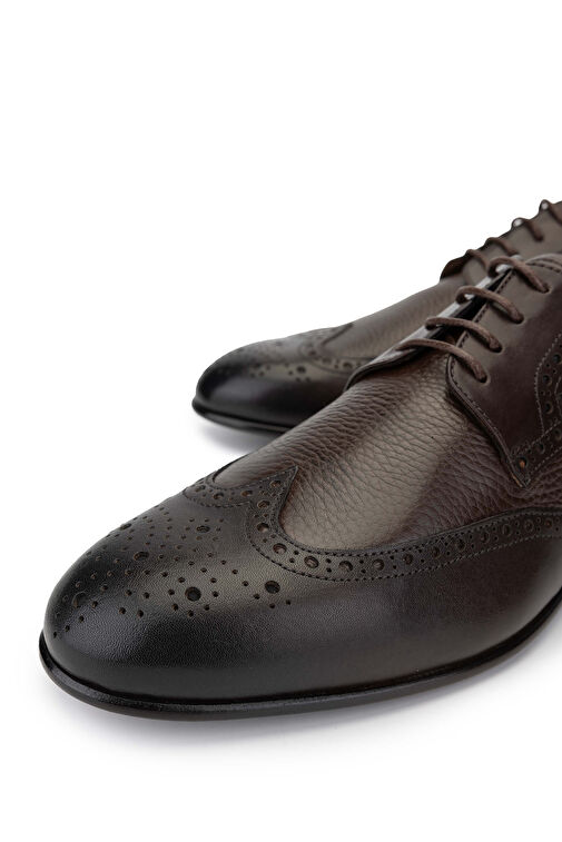 Tamer Tanca Erkek Hakiki Deri Kahverengi Klasik Ayakkabı - Görsel 4