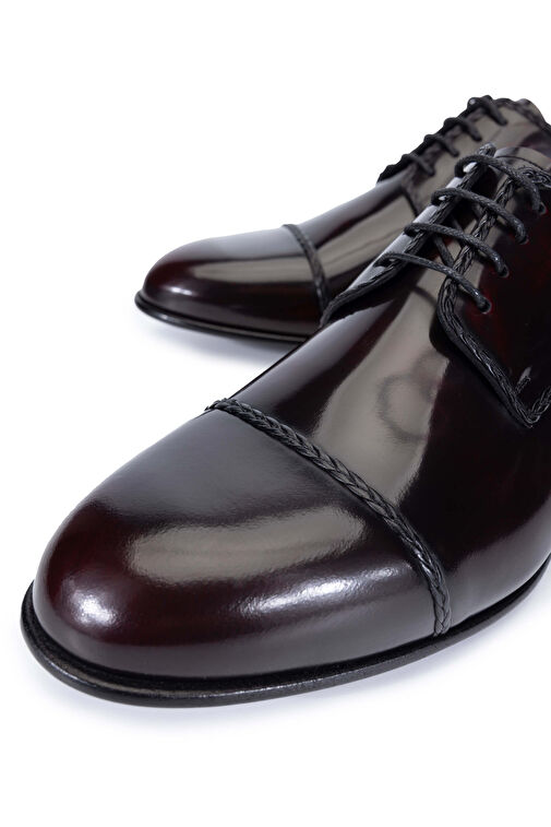Tamer Tanca Erkek Hakiki Deri Bordo Klasik Ayakkabı - Görsel 4