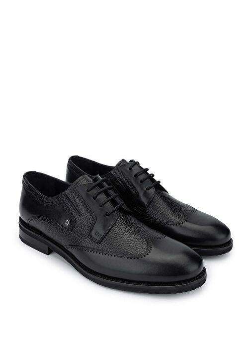 Tamer Tanca Erkek Hakiki Deri Siyah Günlük Ayakkabı - Görsel 3
