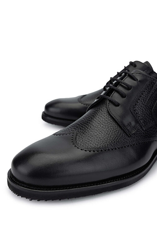 Tamer Tanca Erkek Hakiki Deri Siyah Günlük Ayakkabı - Görsel 4