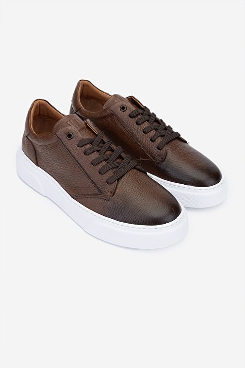 Valmenti Cess Erkek Kahverengi Floter Hakiki Deri Sneakers & Spor Ayakkabı - Görsel 3