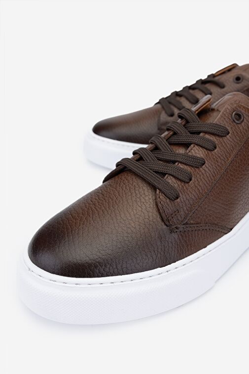 Valmenti Cess Erkek Kahverengi Floter Hakiki Deri Sneakers & Spor Ayakkabı - Görsel 4
