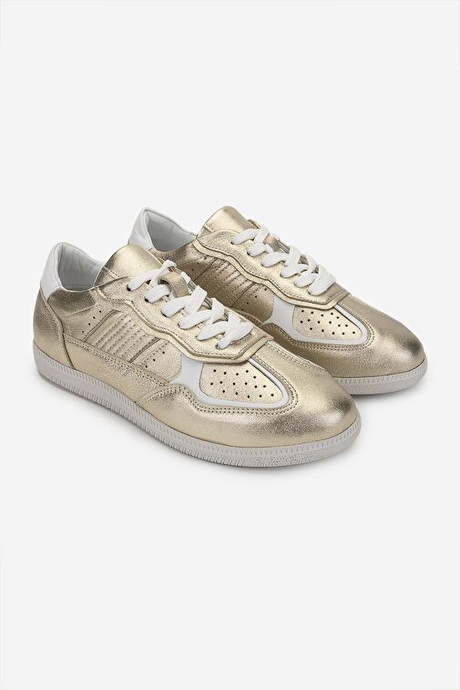 Valmenti Kadın Hakiki Deri Gold Sneakers & Spor Ayakkabı - Görsel 3