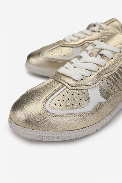 Valmenti Kadın Hakiki Deri Gold Sneakers & Spor Ayakkabı - Görsel 4