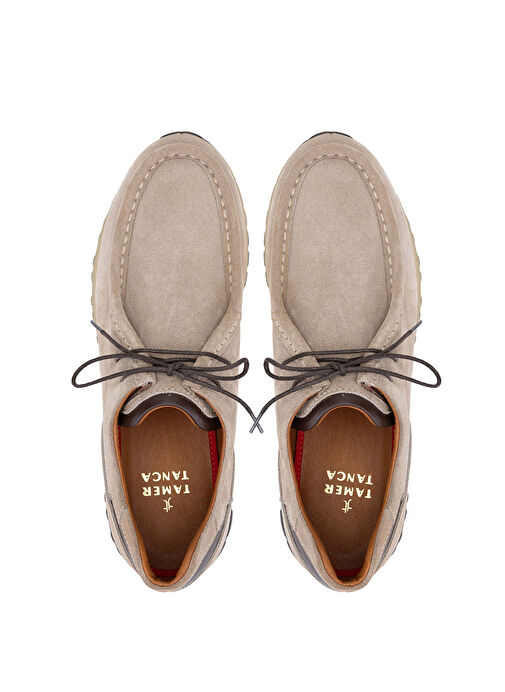 Tamer Tanca Erkek Hakiki Deri Bej Süet Casual Ayakkabı - Görsel 6