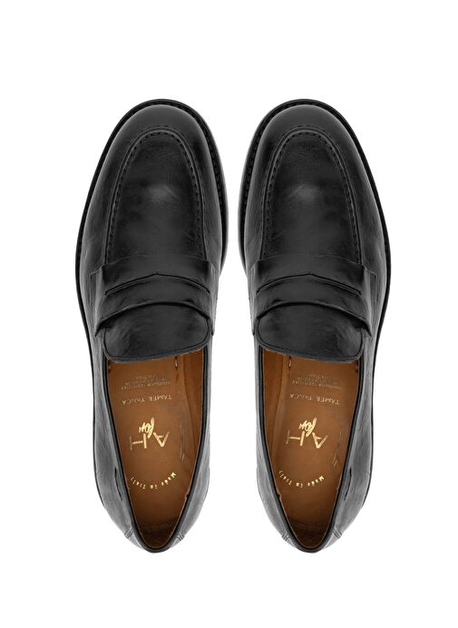 Alexander Hotto Erkek Hakiki Deri Siyah Klasik Ayakkabı - Görsel 6