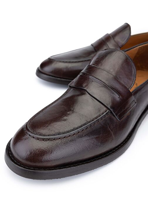 Alexander Hotto Erkek Hakiki Deri Kahverengi Klasik Ayakkabı - Görsel 4