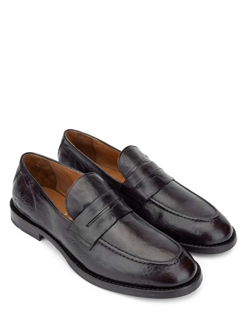 Alexander Hotto Erkek Hakiki Deri Koyu Kahverengi Klasik Ayakkabı - Görsel 3