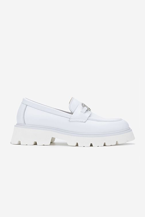 Valmenti Nicola Kadın Beyaz Hakiki Deri Loafer Ayakkabı - Görsel 2