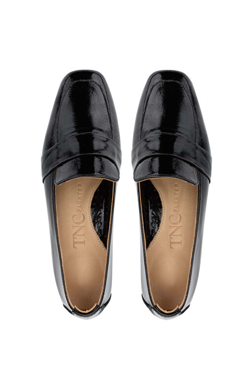 Tamer Tanca Kadın Hakiki Deri Siyah Rugan Topuklu Ayakkabı - Görsel 6