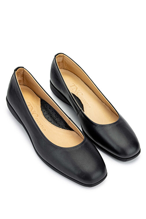 Tamer Tanca Kadın Hakiki Deri Siyah Analin Babet Ayakkabı - Görsel 3