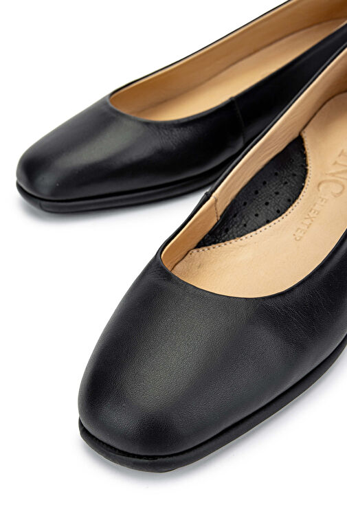 Tamer Tanca Kadın Hakiki Deri Siyah Analin Babet Ayakkabı - Görsel 5