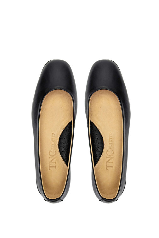 Tamer Tanca Kadın Hakiki Deri Siyah Analin Babet Ayakkabı - Görsel 6