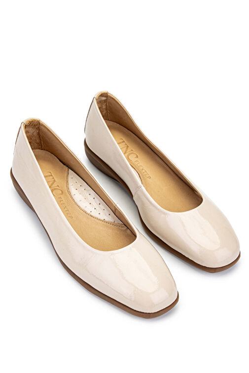 Tamer Tanca Kadın Hakiki Deri Bej Babet Ayakkabı - Görsel 3