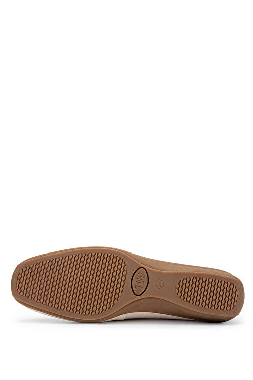 Tamer Tanca Kadın Hakiki Deri Bej Babet Ayakkabı - Görsel 4