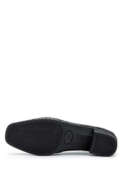 Tamer Tanca Kadın Hakiki Deri Siyah Rugan Topuklu Ayakkabı - Görsel 4