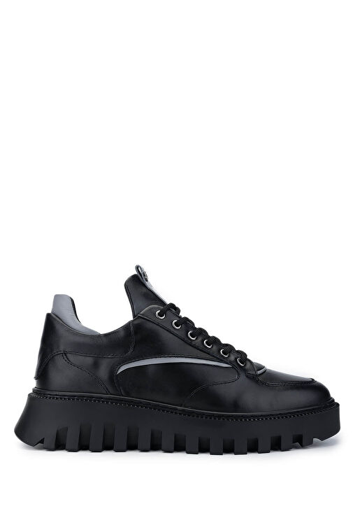 Tamer Tanca Erkek Hakiki Deri Siyah Casual Ayakkabı - Görsel 2