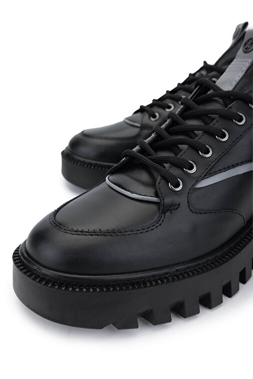 Tamer Tanca Erkek Hakiki Deri Siyah Casual Ayakkabı - Görsel 4