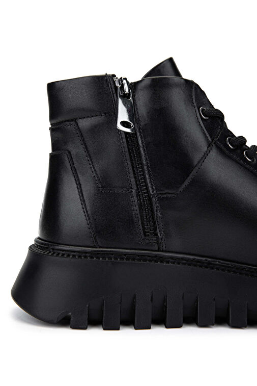 Tamer Tanca Erkek Hakiki Deri Siyah Casual Bot - Görsel 6