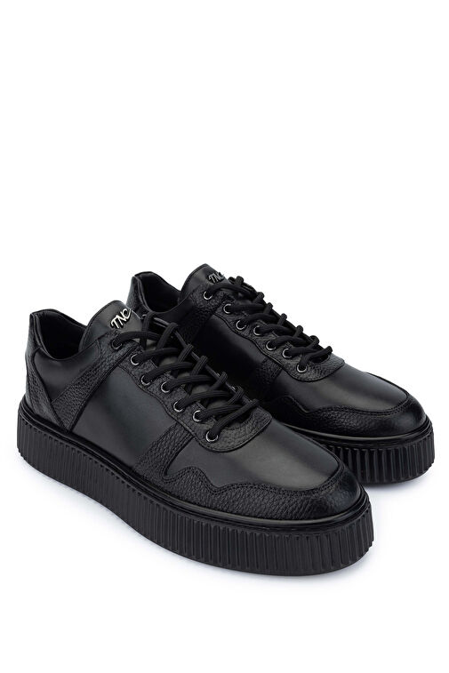 Tamer Tanca Erkek Hakiki Deri Siyah Sneakers & Spor Ayakkabı - Görsel 3
