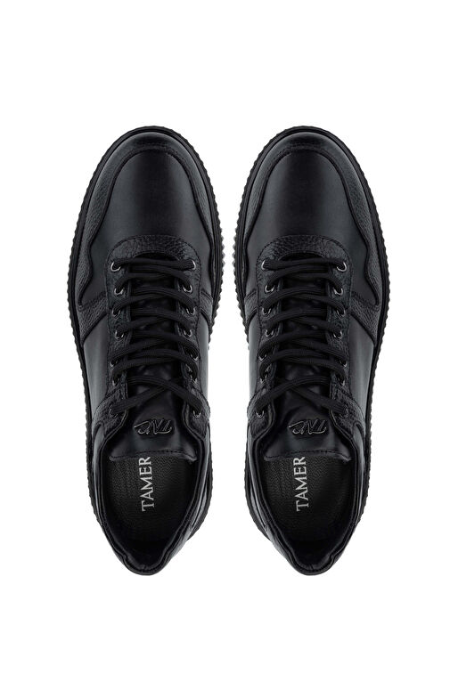 Tamer Tanca Erkek Hakiki Deri Siyah Sneakers & Spor Ayakkabı - Görsel 6