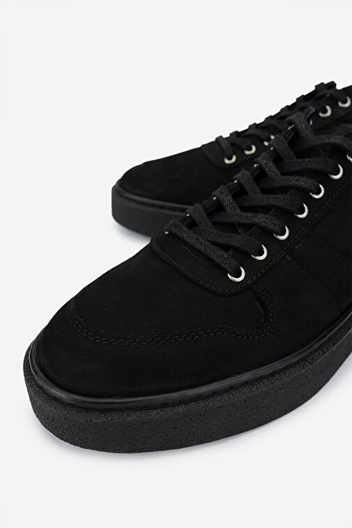 Valmenti Erkek Hakiki Deri Siyah Nubuk Sneakers & Spor Ayakkabı - Görsel 5