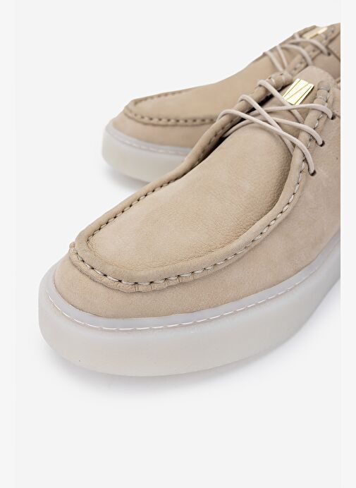 Valmenti Erkek Hakiki Deri Bej Casual Ayakkabı - Görsel 4