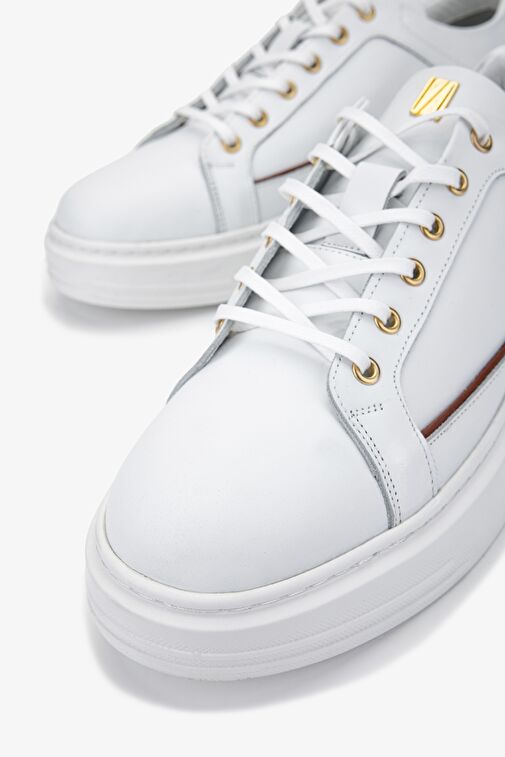 Valmenti Erkek Hakiki Deri Beyaz Sneakers & Spor Ayakkabı - Görsel 4