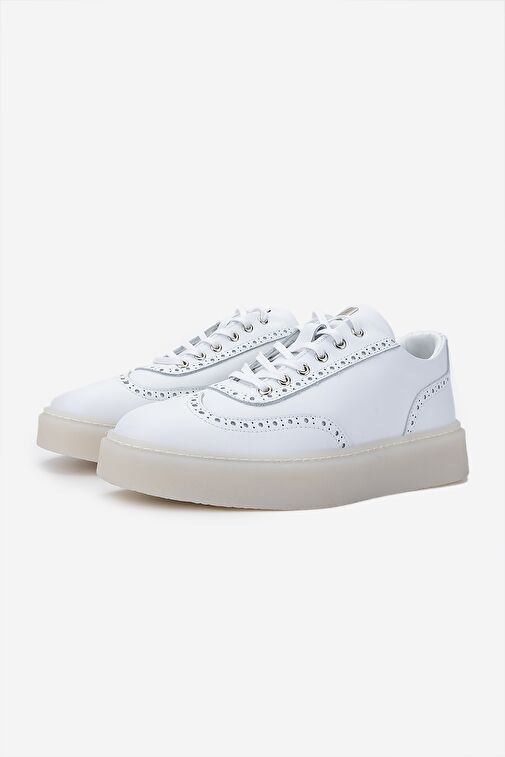 Valmenti Erkek Hakiki Deri Beyaz Sneakers & Spor Ayakkabı - Görsel 6