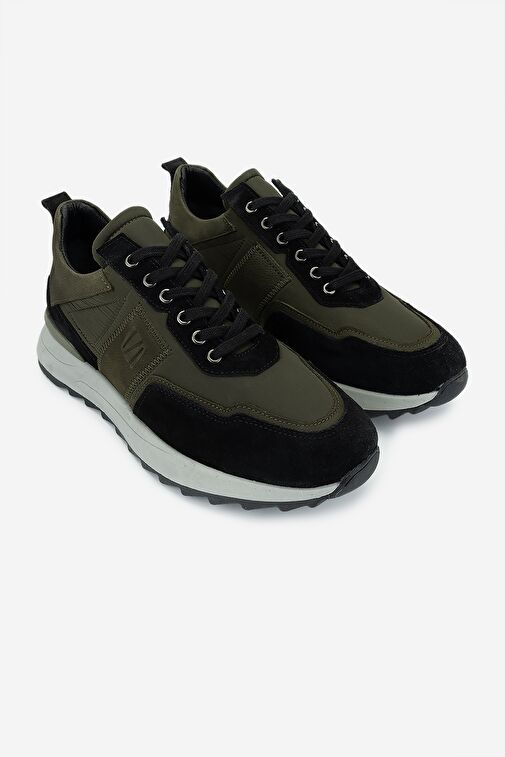 Valmenti Gri-Siyah Erkek Deri Sneaker 352 21362 ERK AYK SK24-25 - Görsel 3