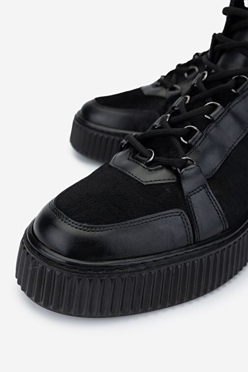 Valmenti Erkek Hakiki Deri Siyah Casual Bot - Görsel 4