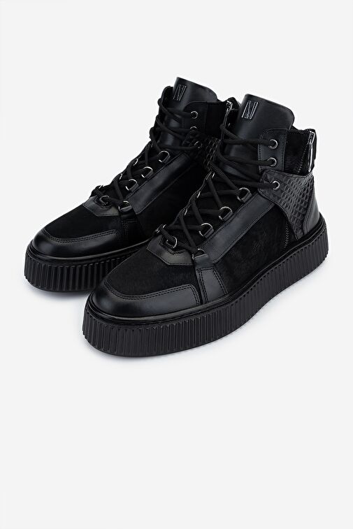 Valmenti Erkek Hakiki Deri Siyah Casual Bot - Görsel 7