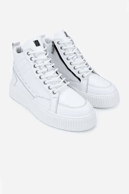 Valmenti Erkek Hakiki Deri Beyaz Casual Bot - Görsel 3