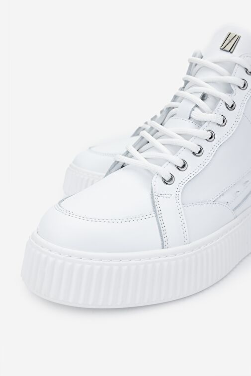 Valmenti Erkek Hakiki Deri Beyaz Casual Bot - Görsel 5