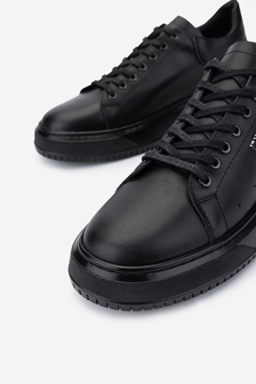 Valmenti Erkek Hakiki Deri Siyah Sneakers & Spor Ayakkabı - Görsel 4